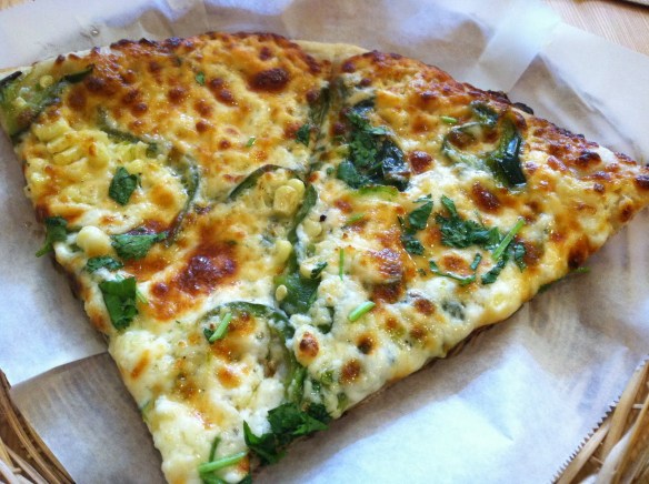 Corn pasilla pepper pizza Arizmendi Bakery