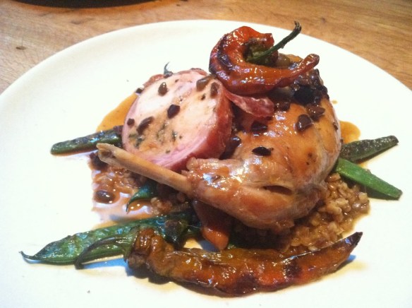 Braised rabbit leg saddle Bar Agricole