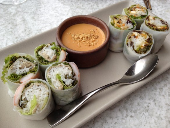 Slanted Door and Vegetarian spring rolls