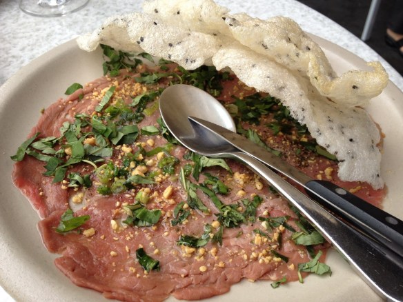 Prather Ranch beef carpaccio The Slanted Door