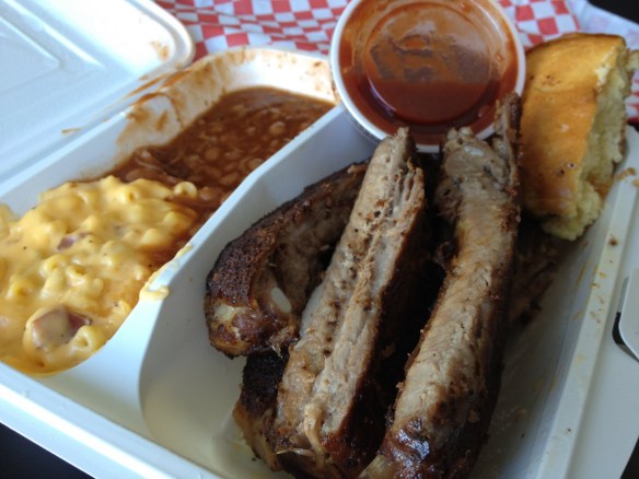 Pork ribs platter Smokin' Warehouse Barbecue