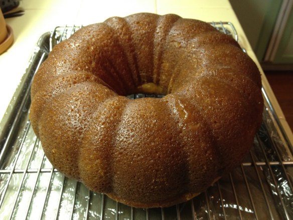 filled unglazed rum cake