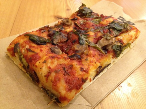 Mushroom and spinach focaccia Arizmendi Bakery