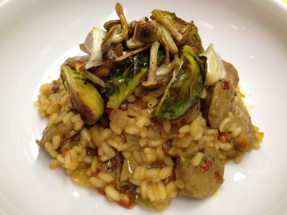 Risotto with chicken sausage