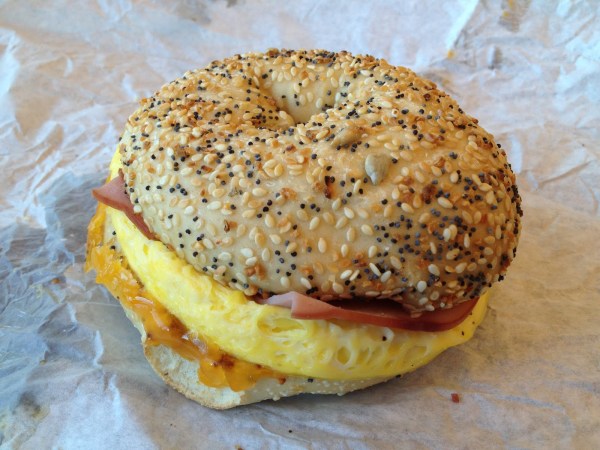 Eggwich with ham Posh Bagel