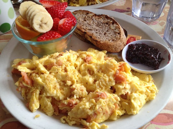 Smoked salmon scramble Chloe's Cafe