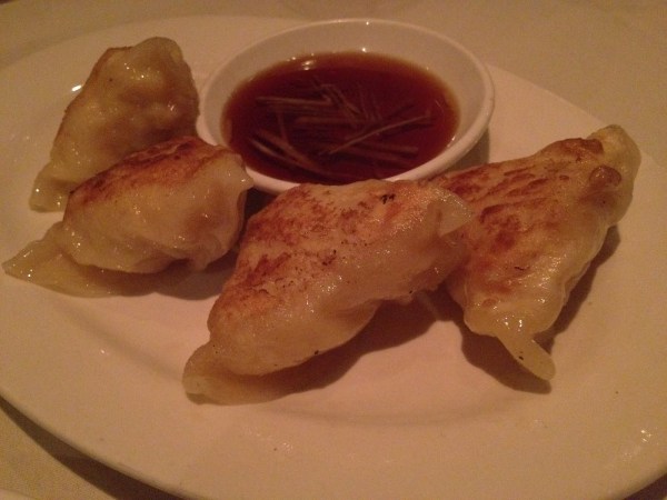 Pan fried seafood pot stickers Wang's in the Desert