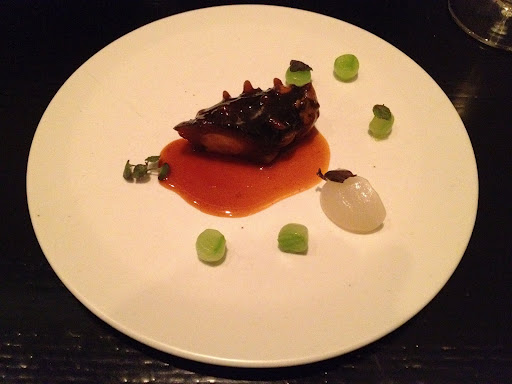 Hokkaido sea cucumber stuffed with shrimp Benu