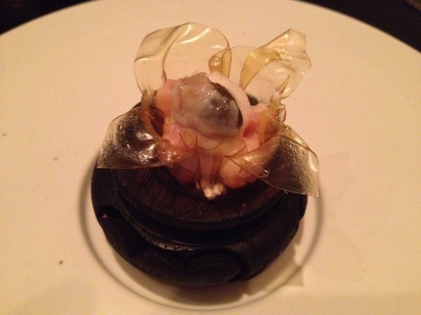 Oyster, pork belly, kimchi Benu